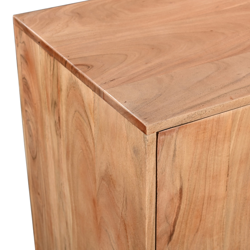 Μπουφές Leontina pakoworld μασίφ ξύλο ακακίας σε φυσική απόχρωση με πόδι μαύρο μέταλλο 150x45x86εκ - Image 5