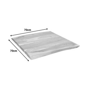 Επιφάνεια τραπεζιού Pozier pakoworld μασίφ ξύλο ακακίας σε φυσική απόχρωση 70x70x4εκ