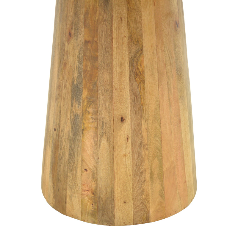 Τραπέζι Rahma I pakoworld μασιφ ξύλο mango 3εκ σε φυσική απόχρωση Φ120x77εκ - Image 4