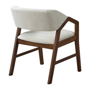 Πολυθρόνα Livia pakoworld rubberwood σε καρυδί-εκρού απόχρωση 47.5x54.5x78εκ