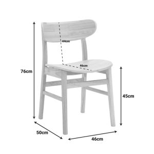 Καρέκλα Lumnia pakoworld rubberwood σε φυσική απόχρωση 46x50x76εκ
