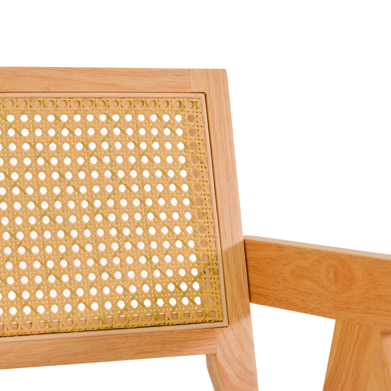 Πολυθρόνα Winslow pakoworld rubberwood σε φυσική απόχρωση-ύφασμα λευκό 51x54x80εκ - Image 6