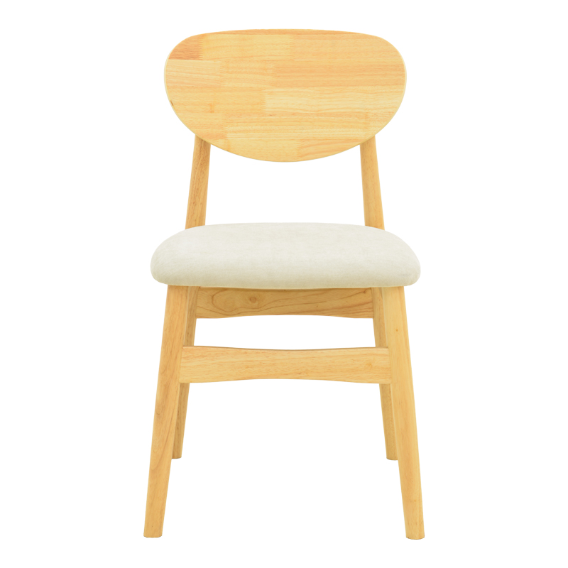 Καρέκλα Cardith pakoworld rubberwood-plywood σε φυσική απόχρωση-ύφασμα γκρι-μπεζ 48x51x78εκ - Image 4