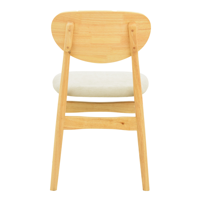 Καρέκλα Cardith pakoworld rubberwood-plywood σε φυσική απόχρωση-ύφασμα γκρι-μπεζ 48x51x78εκ - Image 5