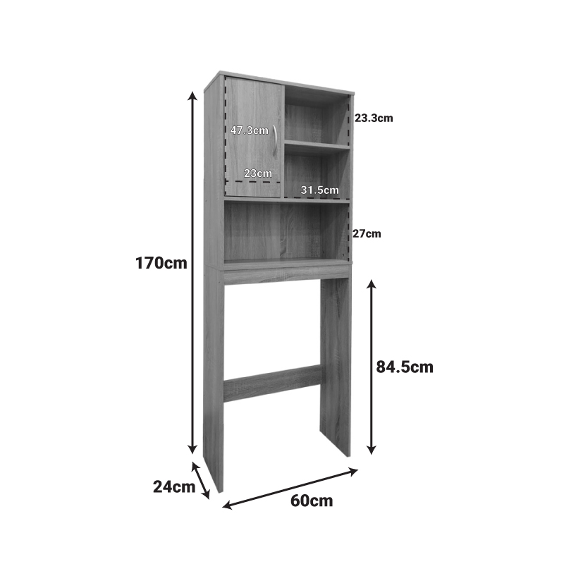 Έπιπλο μπάνιου Tazien pakoworld σε λευκή απόχρωση 60x24x168.5εκ - Image 3