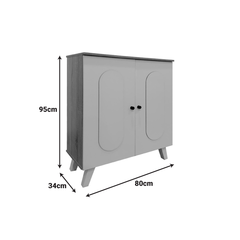 Παπουτσοθήκη-ντουλάπι Cathi pakoworld σε λευκή-sonoma απόχρωση 80x34x95εκ - Image 4