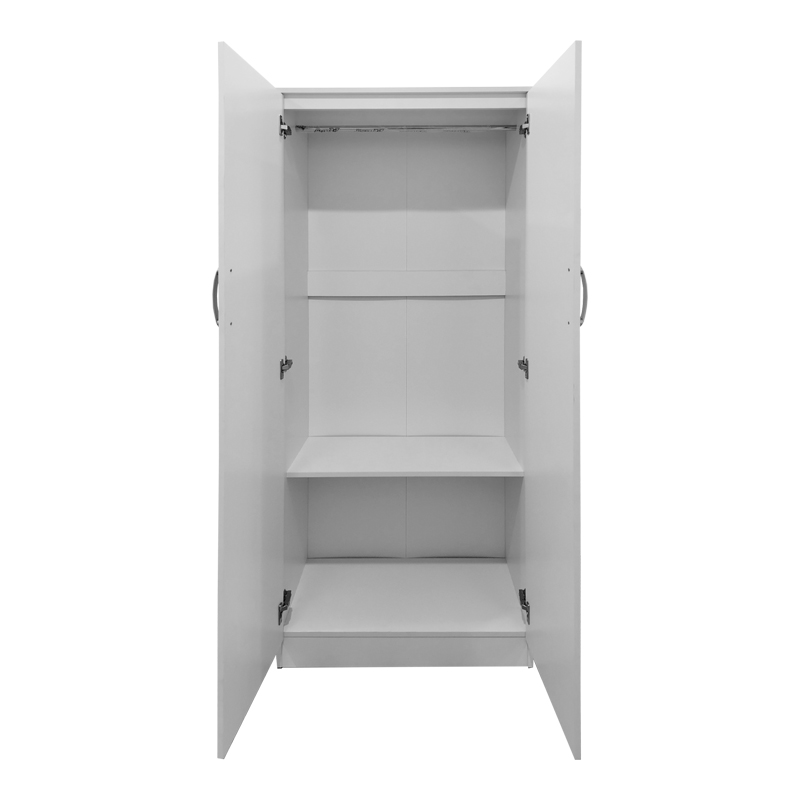 Ντουλάπα δίφυλλη Athos pakoworld σε λευκή απόχρωση 80x42x180εκ - Image 2