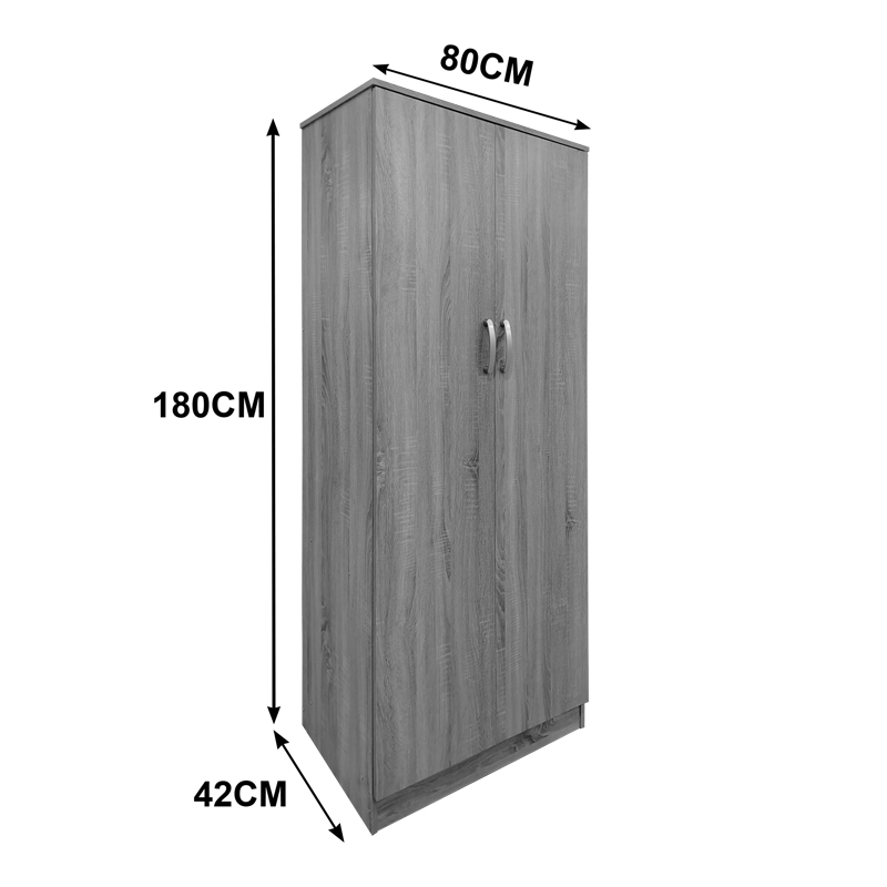 Ντουλάπα δίφυλλη Athos pakoworld σε λευκή απόχρωση 80x42x180εκ - Image 4