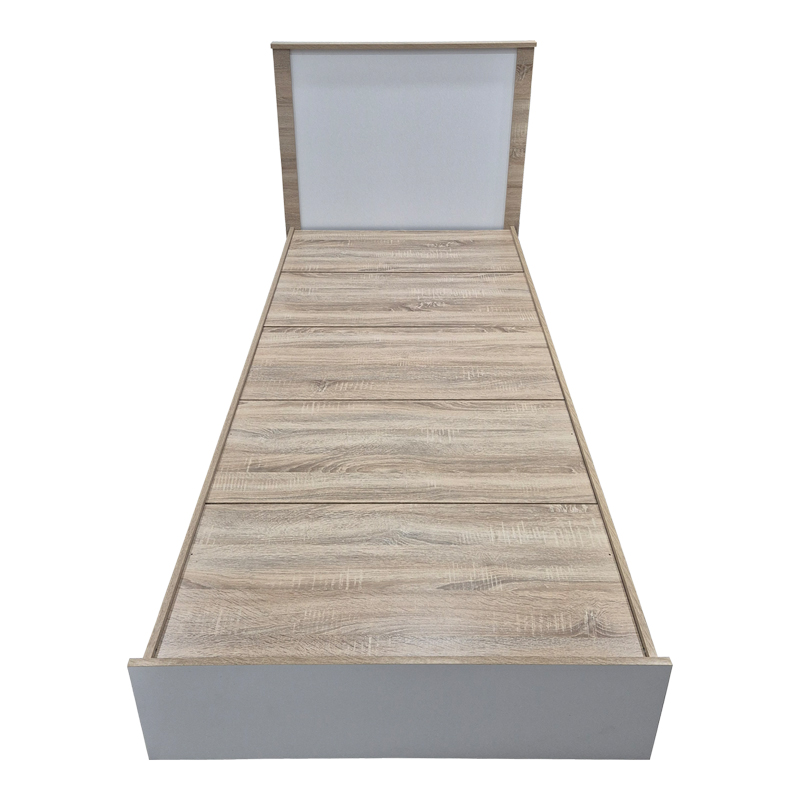 Κρεβάτι Athos pakoworld σε sonoma-λευκό απόχρωση 90x190εκ - Image 3