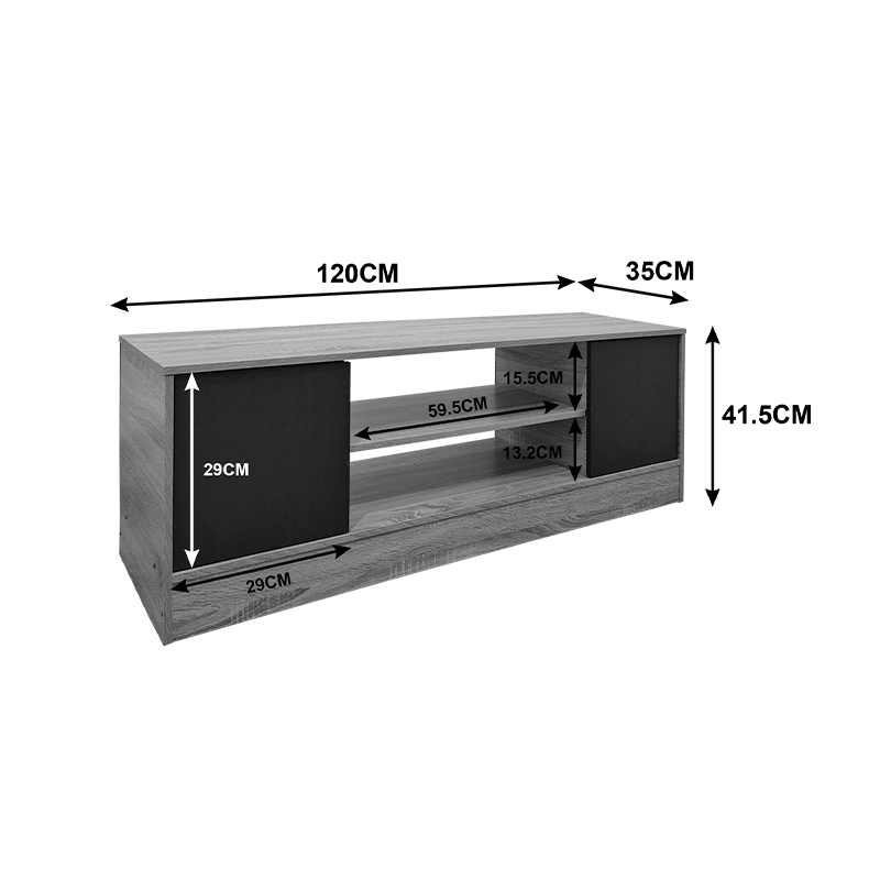 Έπιπλο τηλεόρασης Sasa pakoworld sonoma-λευκό 120x35x41.5εκ - Image 4