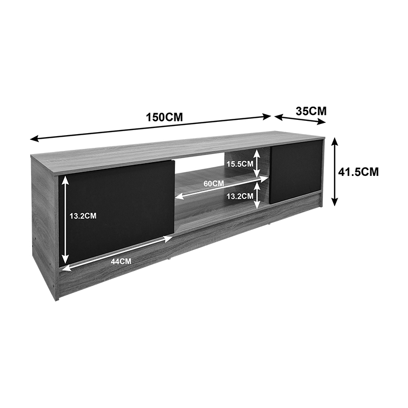 Έπιπλο τηλεόρασης Sasa pakoworld sonoma-ανθρακί 150x35x41.5εκ - Image 4