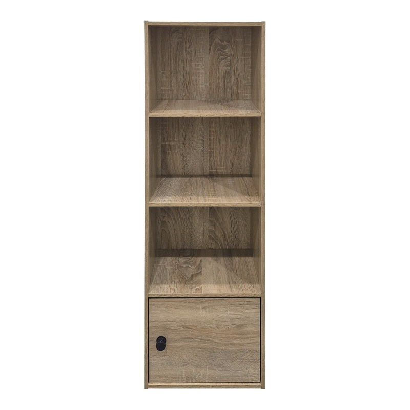 Βιβλιοθήκη-στήλη Lenobia pakoworld με ντουλάπι sonoma 30.5x24x95εκ - Image 3