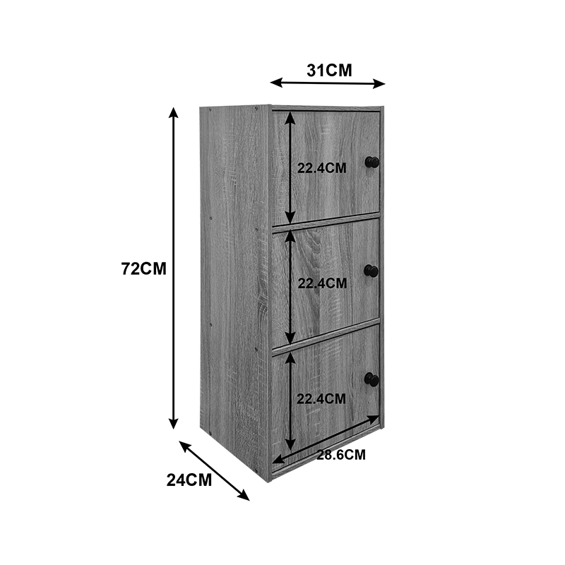 Ντουλάπα-στήλη Wirdia pakoworld λευκό 30.5x24x71.5εκ - Image 3