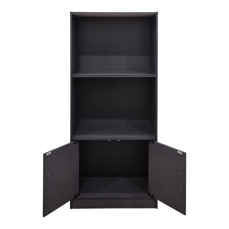 Βιβλιοθήκη Tekaro pakoworld ανθρακί 60x30x120εκ - Image 2