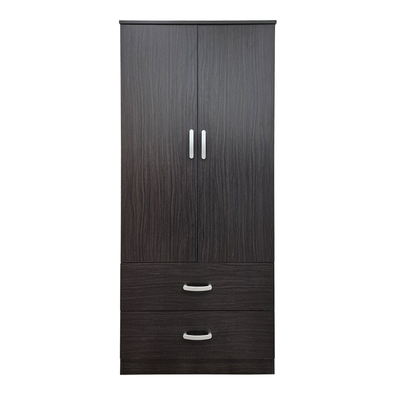 Ντουλάπα δίφυλλη με 2 συρτάρια Alvia pakoworld wenge 80x51.5x180εκ - Image 3