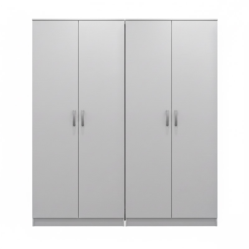 Ντουλάπα τετράφυλλη Athos Ι pakoworld λευκή 160x42x180εκ - Image 2