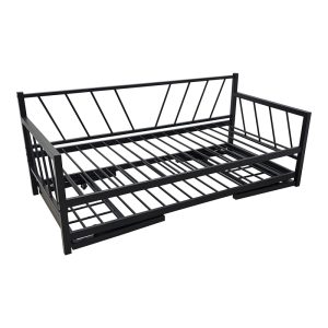 Κρεβάτι-Καναπές Remmie pakoworld μέταλλο μαύρο 90x190εκ