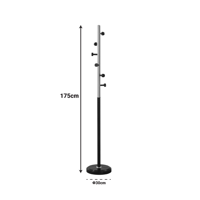 Καλόγερος Sinem pakoworld μέταλλο σε μαύρη-φυσική απόχρωση Φ30x175εκ - Image 3