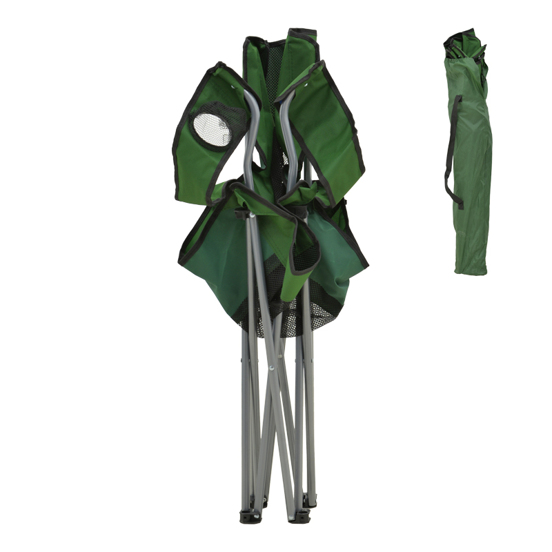 Καρεκλάκι παραλίας-camping Pesca pakoworld μέταλλο-αδιάβροχο ύφασμα σε χακί απόχρωση 55x55x95εκ - Image 4