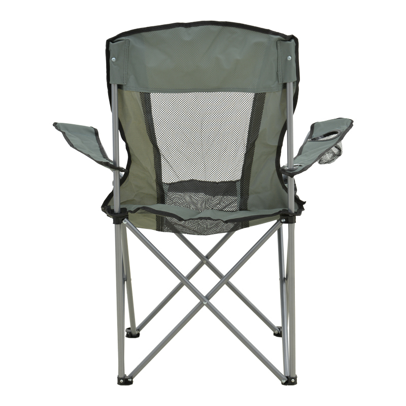 Καρεκλάκι παραλίας-camping Pesca pakoworld μέταλλο-αδιάβροχο ύφασμα σε γκρι απόχρωση 55x55x95εκ - Image 4