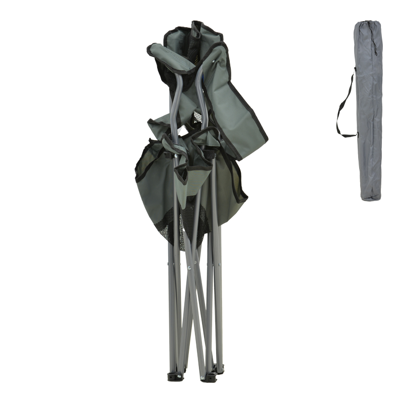 Καρεκλάκι παραλίας-camping Pesca pakoworld μέταλλο-αδιάβροχο ύφασμα σε γκρι απόχρωση 55x55x95εκ - Image 5