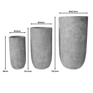 Κασπώ Retaila pakoworld σετ 3τεμ κεραμικό σε αντικέ γκρι απόχρωση