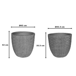 Κασπώ Sapen pakoworld σετ 2τεμ κεραμικό σε γκρι-μπεζ απόχρωση