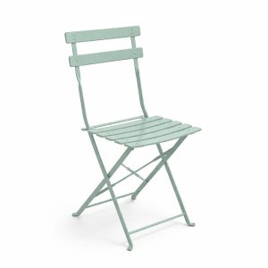 Καρέκλα Bistro pakoworld μεταλλική αναδιπλούμενη σε μέντα απόχρωση 42x46x82εκ