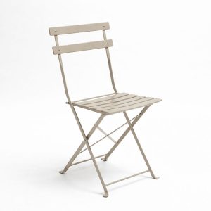 Καρέκλα Bistro pakoworld μεταλλική αναδιπλούμενη σε σαμπανί 42x46x82εκ
