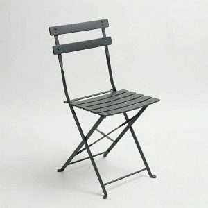 Καρέκλα Bistro pakoworld μεταλλική αναδιπλούμενη σε ανθρακί απόχρωση 42x46x82εκ