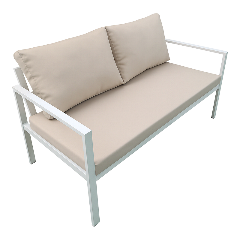 Σαλόνι Gardenly pakoworld σετ 4τμχ αλουμίνιο σε λευκή απόχρωση με μπεζ μαξιλάρια - Image 2