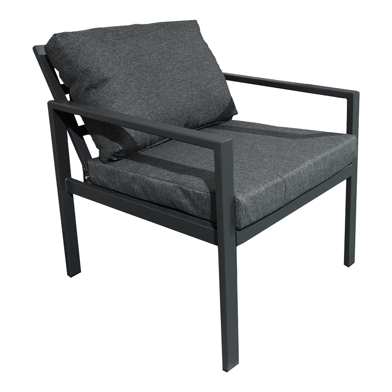 Σαλόνι Gardenly Ι pakoworld σετ 4τμχ αλουμίνιο σε ανθρακί απόχρωση με ανθρακί μαξιλάρια - Image 3