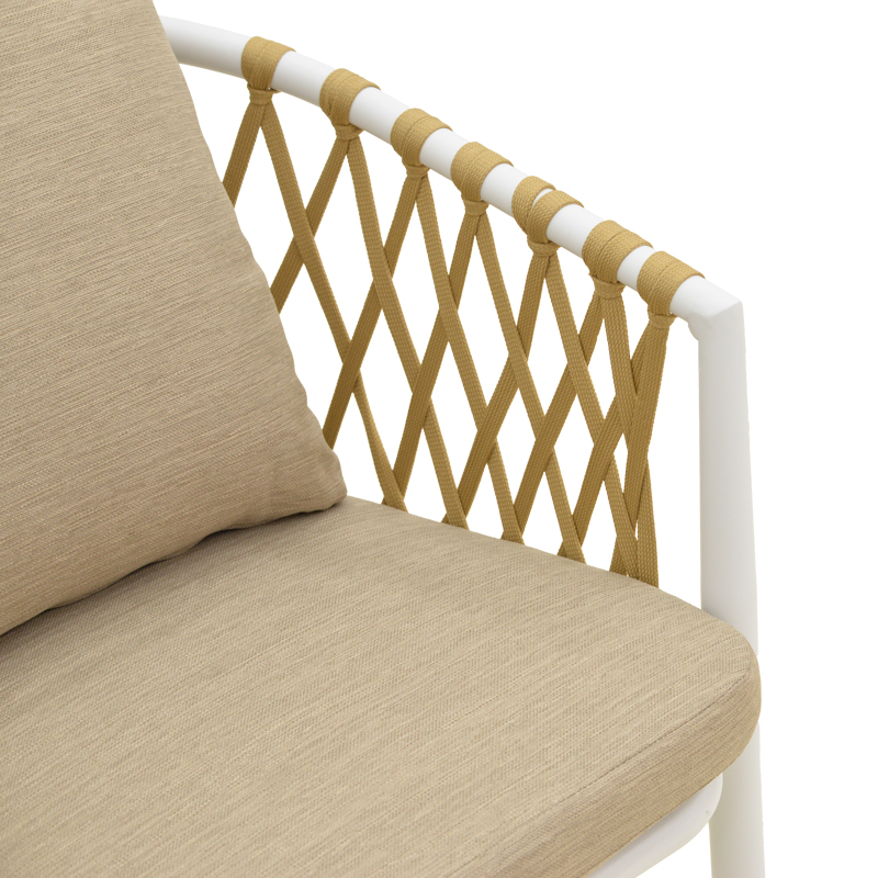 Πολυθρόνα Peluxe pakoworld αλουμίνιο λευκό-pe σχοινί φυσικό-μαξιλάρια μπεζ 54x62x75,5εκ - Image 7