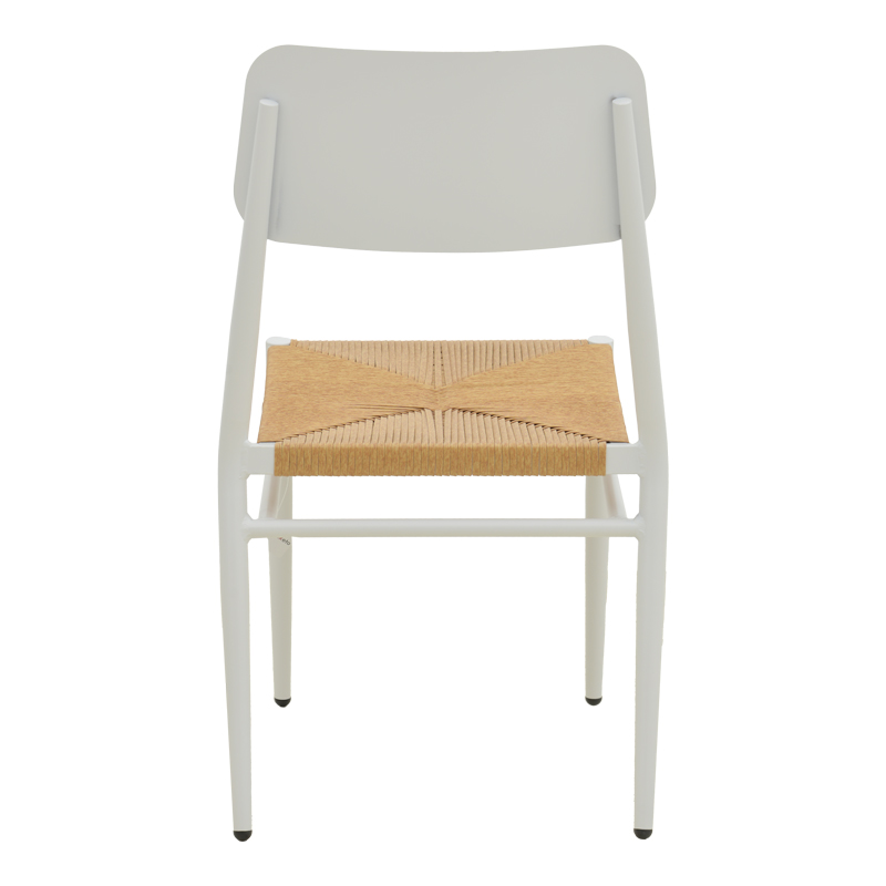 Καρέκλα Giardino pakoworld στοιβαζόμενη αλουμίνιο σε λευκή -pe rattan σε φυσική απόχρωση 45x56x82εκ - Image 5