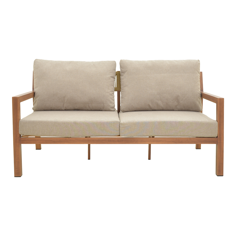 Σαλόνι κήπου Andasio pakoworld σετ 4τεμ αλουμίνιο κ σχοινί σε φυσική- μαξιλάρια σε γκρι απόχρωση - Image 3