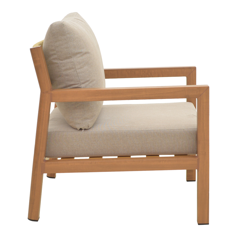 Σαλόνι κήπου Andasio pakoworld σετ 4τεμ αλουμίνιο κ σχοινί σε φυσική- μαξιλάρια σε γκρι απόχρωση - Image 6