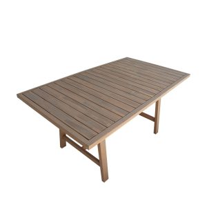 Τραπέζι Malibu pakoworld μασίφ ξύλο ακακίας σε φυσική απόχρωση 160x90x75εκ