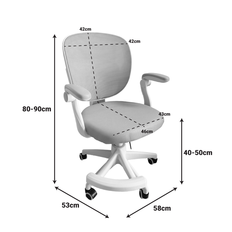 Καρέκλα γραφείου παιδική Bernu pakoworld ύφασμα mesh σε σιελ απόχρωση 58x53x80-90εκ - Image 4