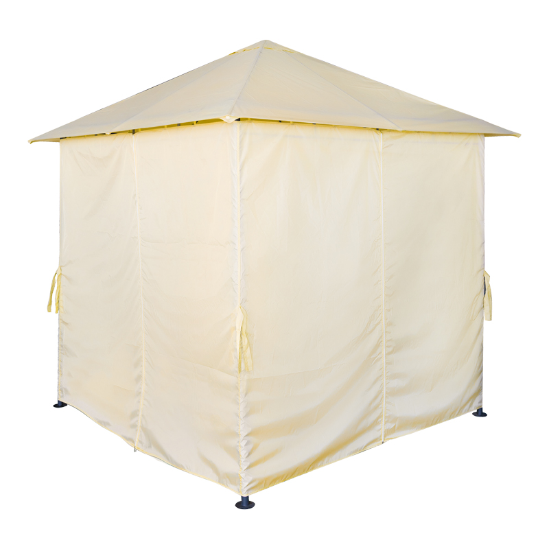 Κιόσκι Apex pakoworld σκελετός μαύρο μέταλλο-ύφασμα σε μπεζ απόχρωση 2.5x2.5 m - Image 3