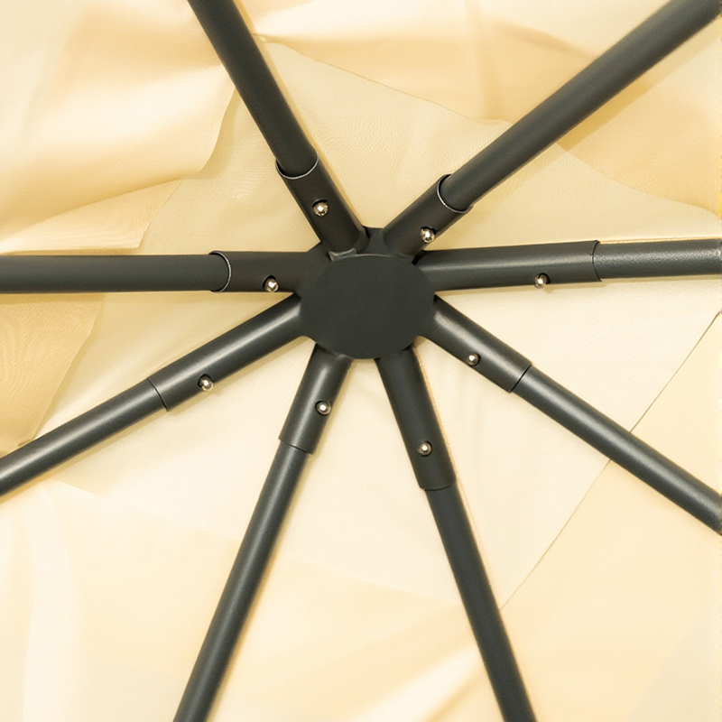 Κιόσκι Apex pakoworld σκελετός μαύρο μέταλλο-ύφασμα σε μπεζ απόχρωση 2.5x2.5 m - Image 5