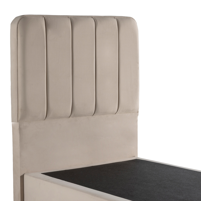 Κρεβάτι μονό Lunda pakoworld κρεμ βελούδο 90x200εκ - Image 4