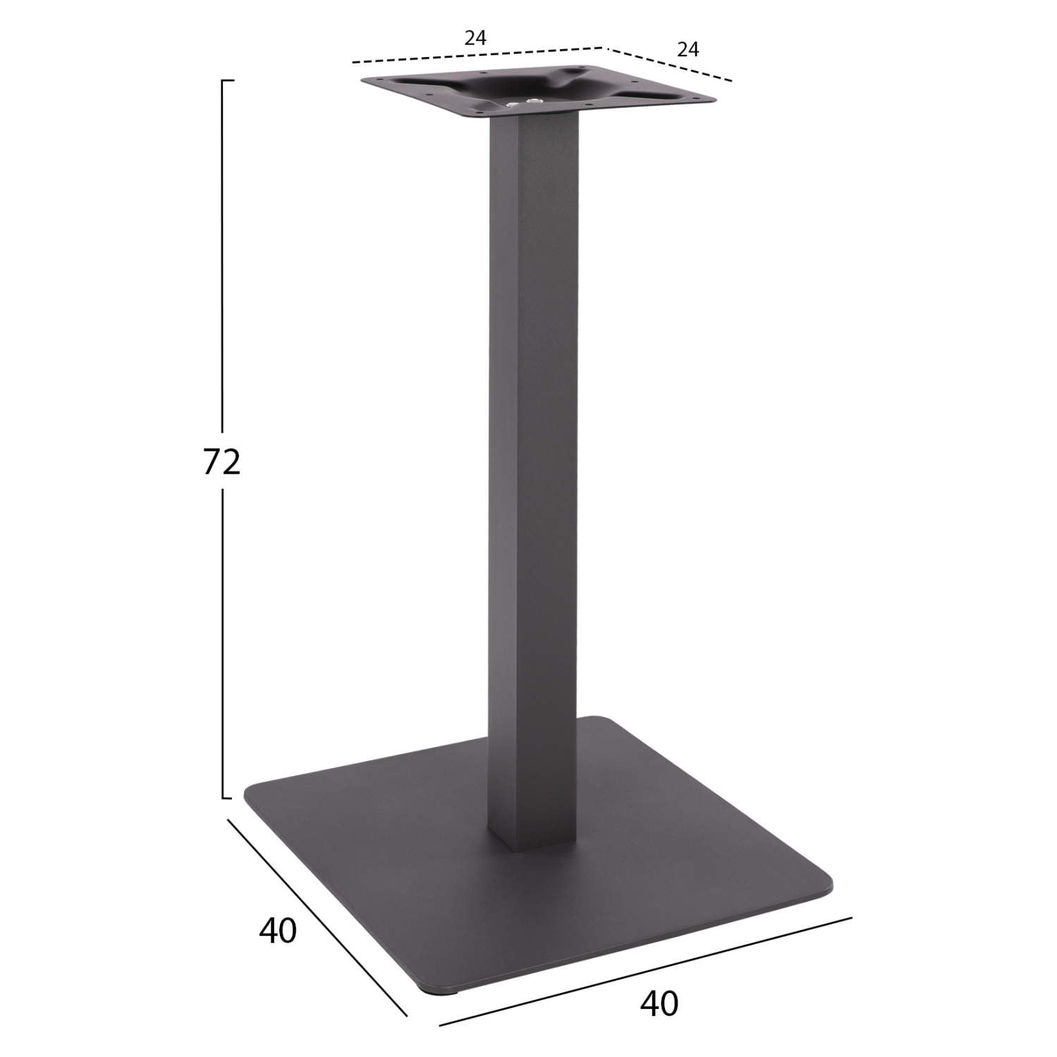 ΒΑΣΗ ΜΕΤΑΛΛΙΚΗ ΓΚΡΙ 40X40X72Υεκ. HM414.20 - Image 2
