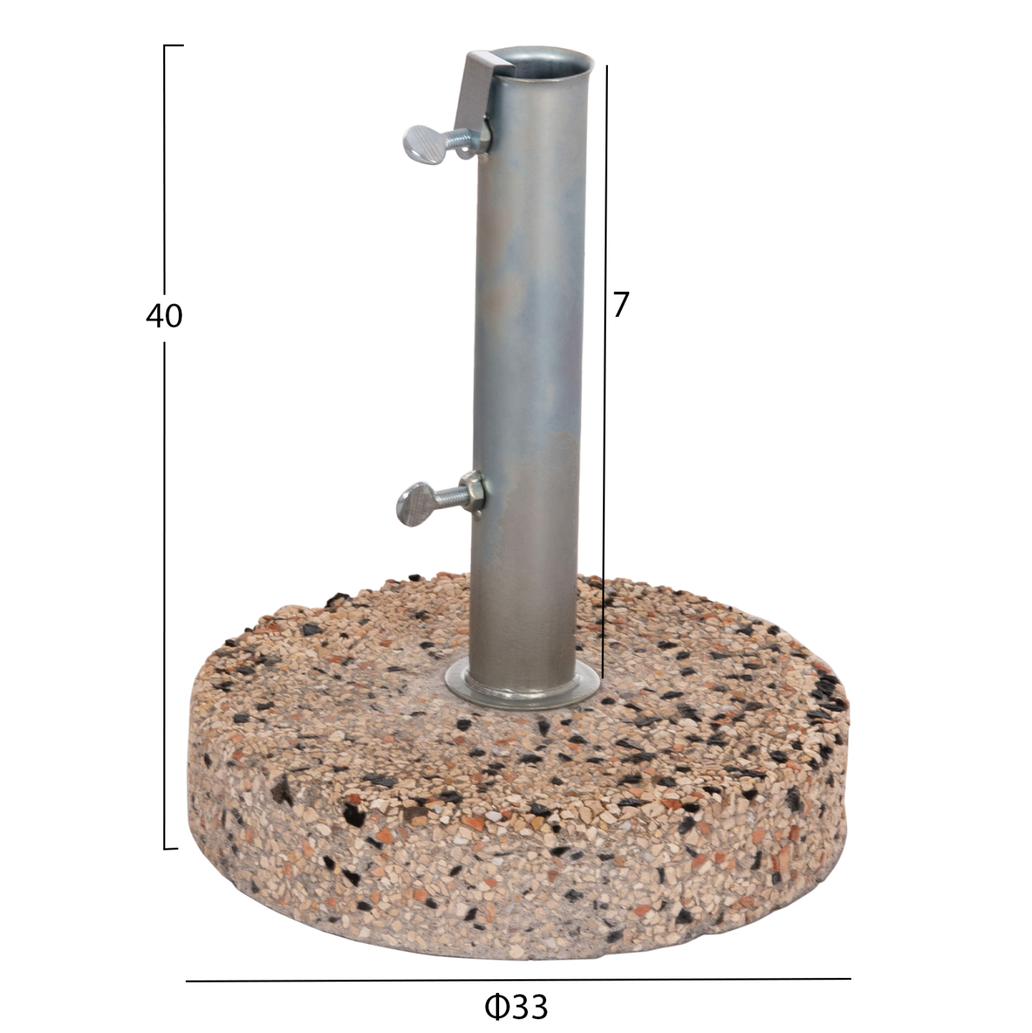 ΒΑΣΗ ΟΜΠΡΕΛΑΣ ΨΗΦΙΔΑ 15KG HM5476.15 ΜΕ ΣΩΛΗΝΑ ΔΙΑΜΕΤΡΟΥ Φ52 - Image 2