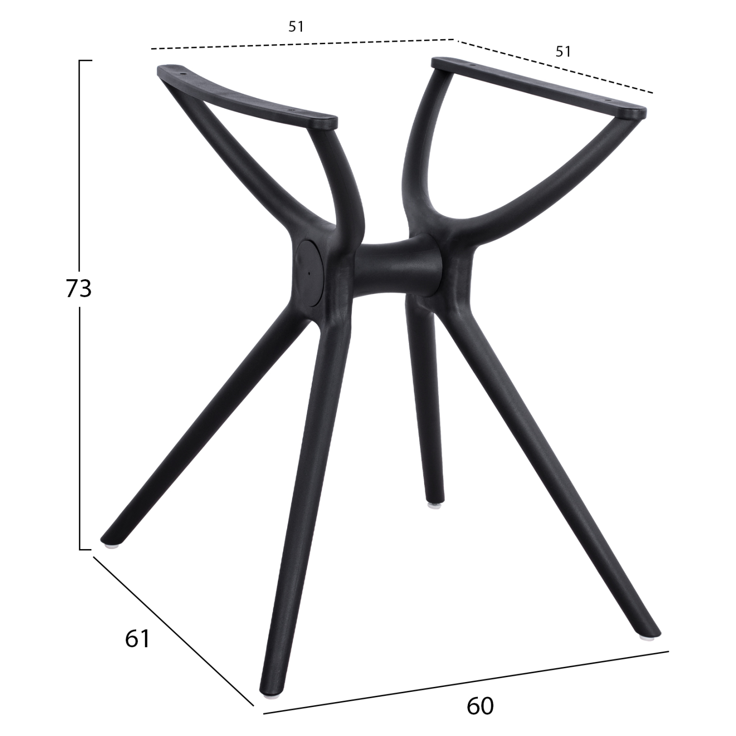 ΒΑΣΗ ΠΟΛΥΠΡΟΠΥΛΕΝΙΟΥ ΜΑΥΡΗ HM462.01 ΓΙΑ ΕΠΙΦΑΝΕΙΑ 80Χ80 - Image 2