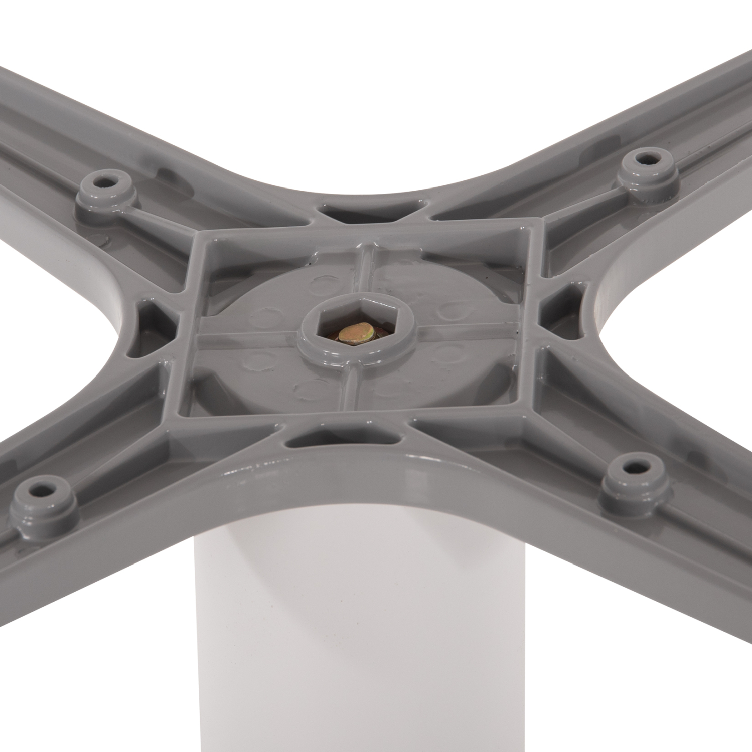 ΒΑΣΗ ΤΡΑΠΕΖΙΟΥ ΑΛΟΥΜΙΝΙΟΥ ΣΤΡΟΓΓΥΛΗ ΛΕΥΚΟ ΜΑΤ HM476.02 ΣΤΑΥΡΟΣ 48Χ48εκ Φ45Χ72Υεκ. - Image 4