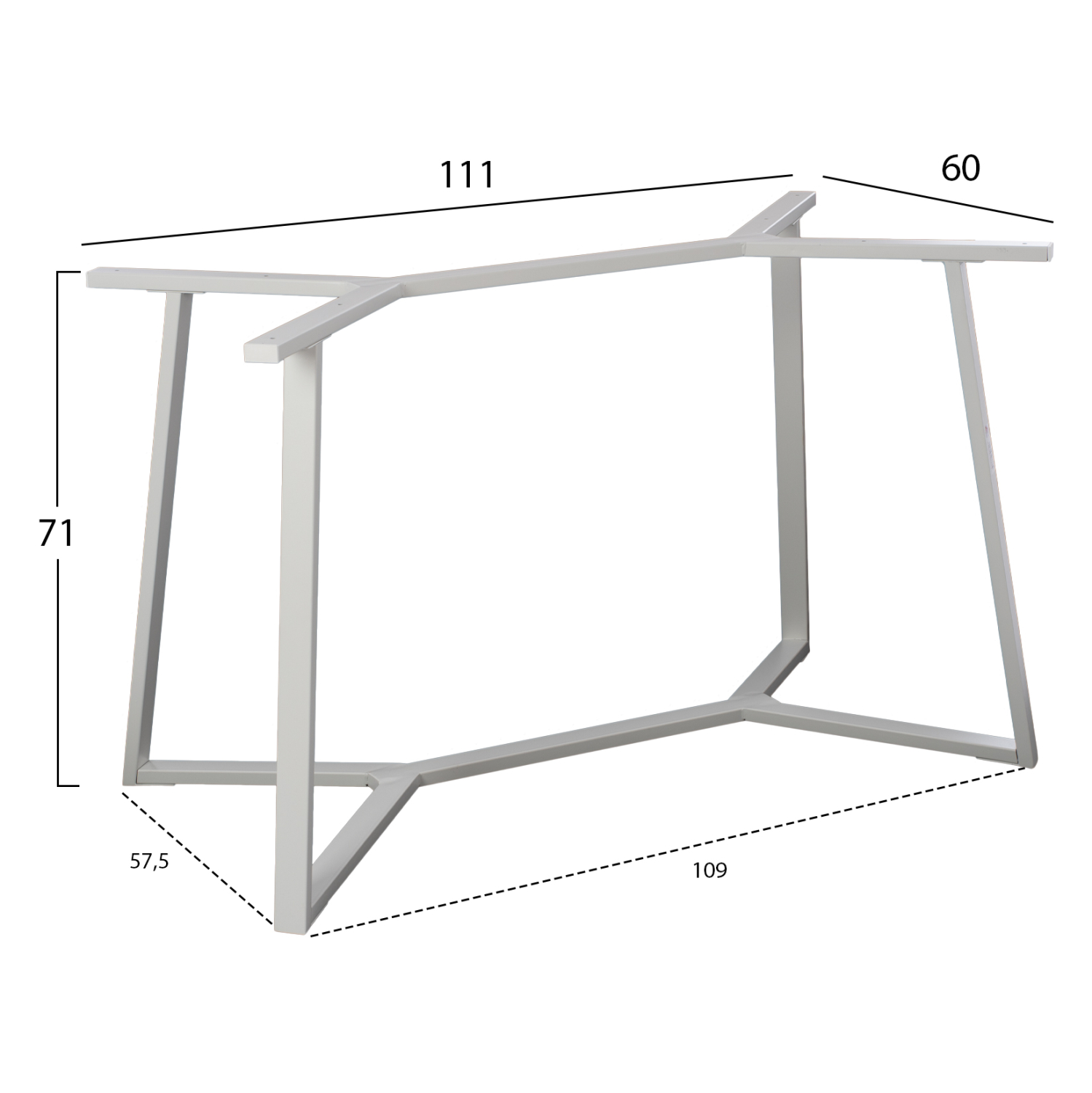 ΒΑΣΗ ΤΡΑΠΕΖΙΟΥ ΛΕΥΚΗ ΜΕΤΑΛΛΙΚΗ HM471.02 111X60X71Υ εκ. - Image 2