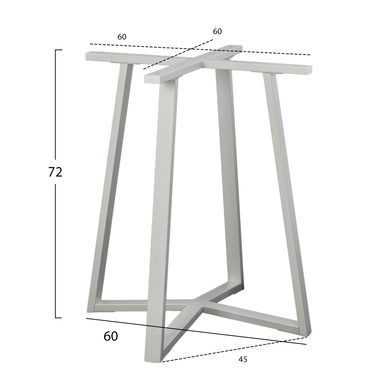 ΒΑΣΗ ΤΡΑΠΕΖΙΟΥ ΛΕΥΚΗ ΜΕΤΑΛΛΙΚΗ HM470.02 60x60x72 εκ. - Image 2