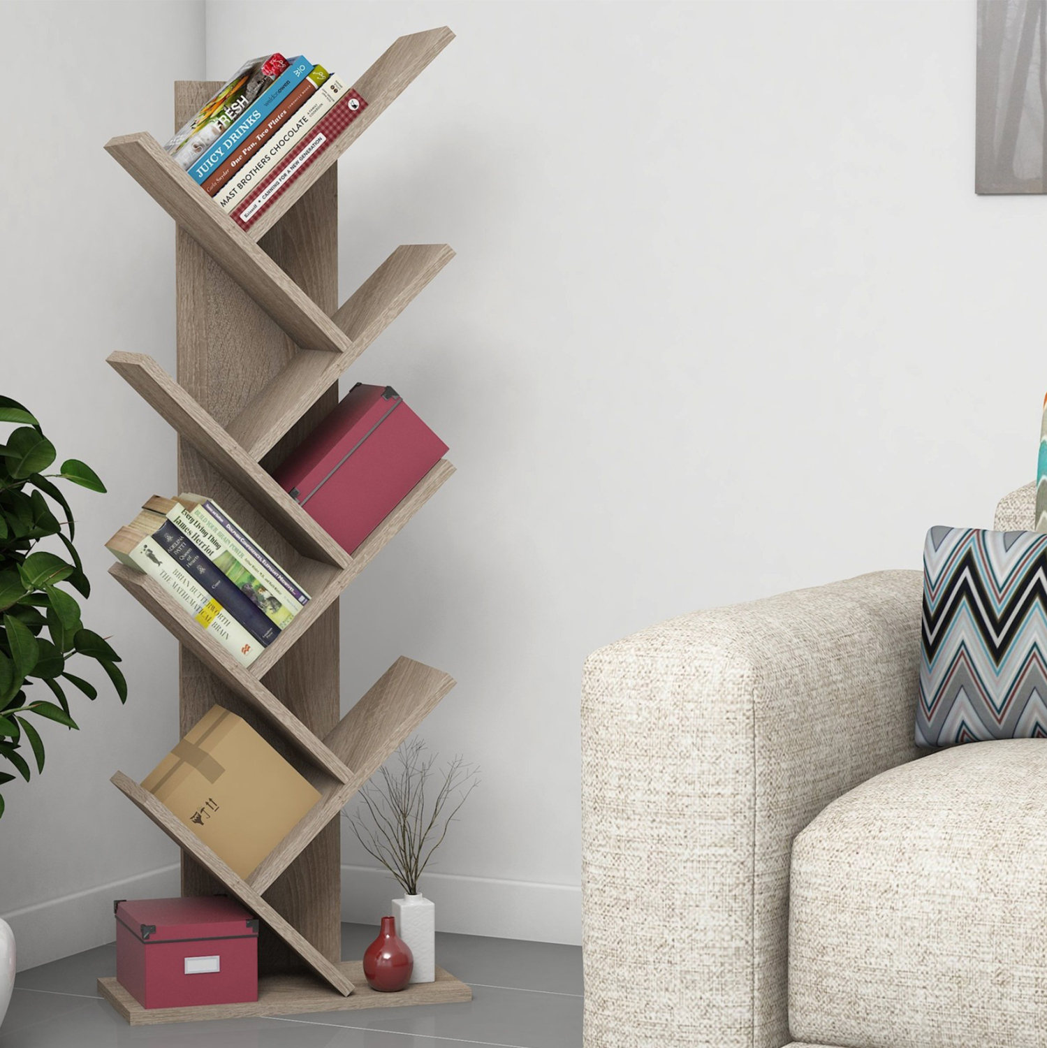 ΒΙΒΛΙΟΘΗΚΗ LIANA ΜΕΛΑΜΙΝΗΣ SONAMA 46x22x128,5Yεκ.HM9028.11 - Image 4