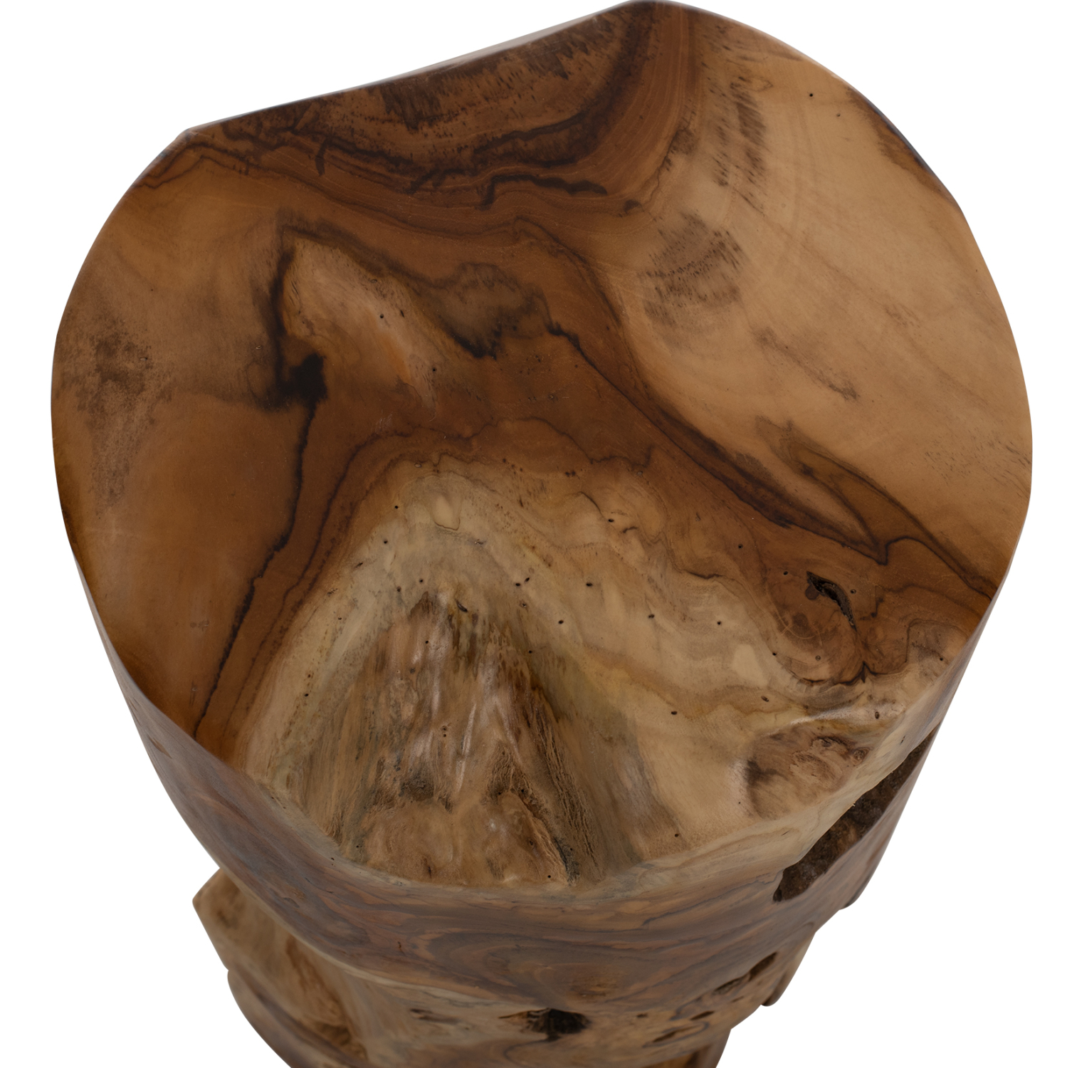 ΒΟΗΘΗΤΙΚΟ ΤΡΑΠΕΖΑΚΙ ΣΤΡΟΓΓΥΛΟ ΑΠΟ ΜΑΣΙΦ ΞΥΛΟ ΤEAK ΦΥΣΙΚΟ Φ30X45Υεκ.HM9350 - Image 5