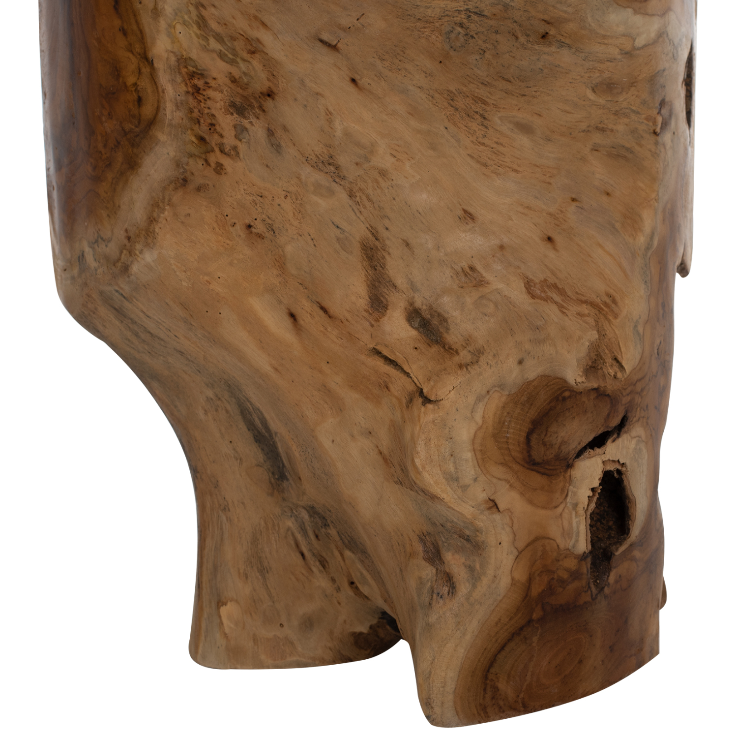 ΒΟΗΘΗΤΙΚΟ ΤΡΑΠΕΖΑΚΙ ΣΤΡΟΓΓΥΛΟ ΑΠΟ ΜΑΣΙΦ ΞΥΛΟ ΤEAK ΦΥΣΙΚΟ Φ30X45Υεκ.HM9350 - Image 6